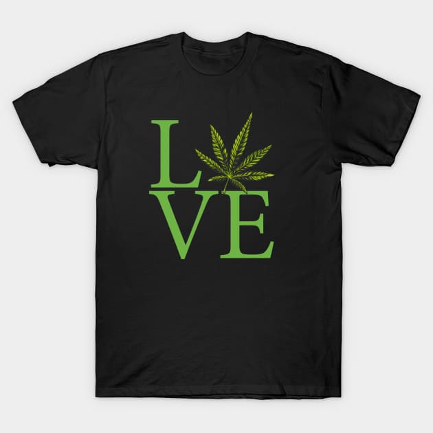 Love the Marijuana Weed Leaf Funny Cannabis T-Shirt by Made In Kush